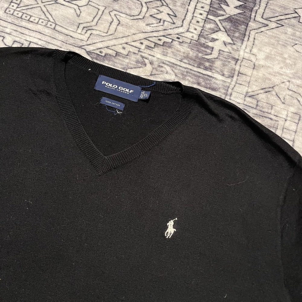 Polo Golf Ralph Lauren Sweater Mens XL Cotton Long Sleeve V-Neck